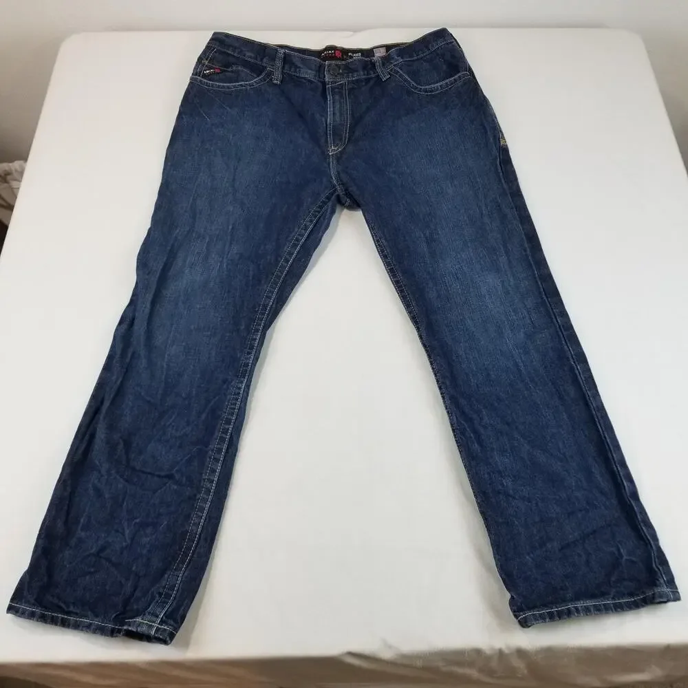 Ariat Jeans Mens 42x32 Blue M4 Relaxed Boot Cut FR Flame Resistant Work 10012555